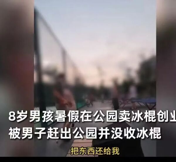 小孩公园摆摊卖冰棍遭驱赶 管理员行为引争议